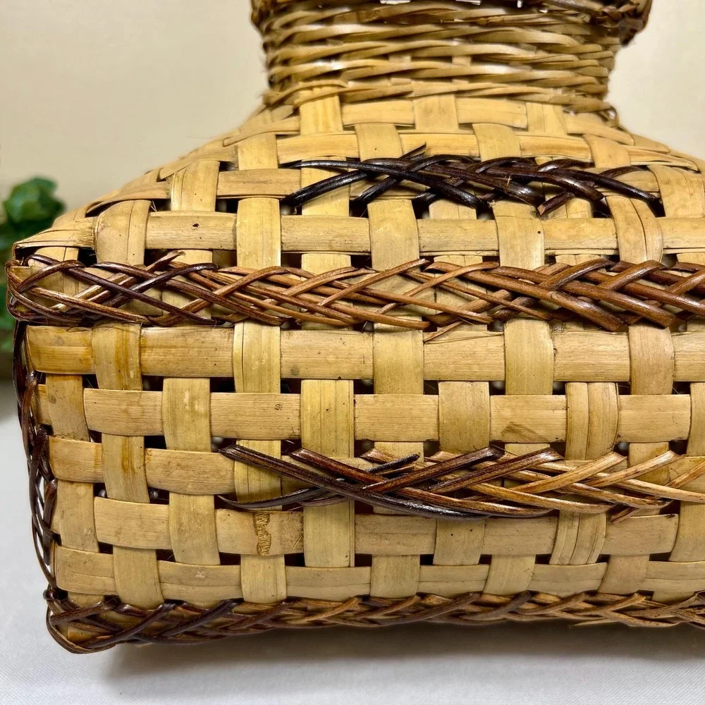 Vintage Japanese KEBANA Bamboo Basket Vase